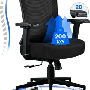 Ergonomischer Hoher Bürostuhl 200KG Schwarz Mesh Chair