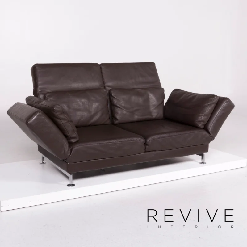 Brühl & Sippold Moule Leder Sofa Braun Zweisitzer #11607 – Bild 3