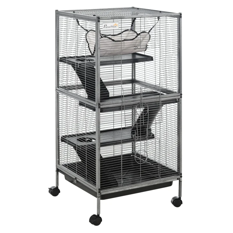easycomfort easycomfort gabbia in metallo per roditori 4 livelli con vassoio rimovibile 52 x 52 x 113.5cm