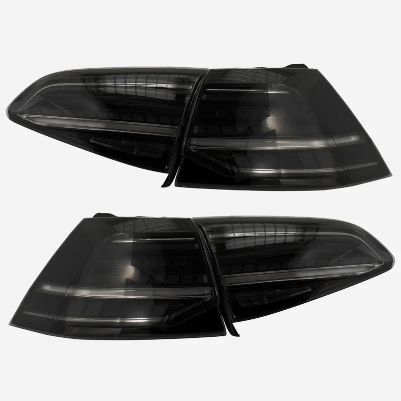 AutoStyle, Satz LED Heckleuchten passend für Volkswagen Golf VII 2012-2017 & Facelift (7.5) 2017- exkl. Variant - Schwarz - inkl. Dynamische Blinker