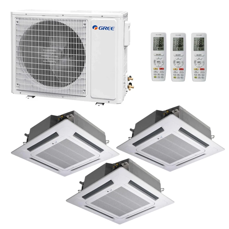 Gree - Deckenkassette Multisplit Klimaanlage (3 × Deckenkassette + Außeneinheit)