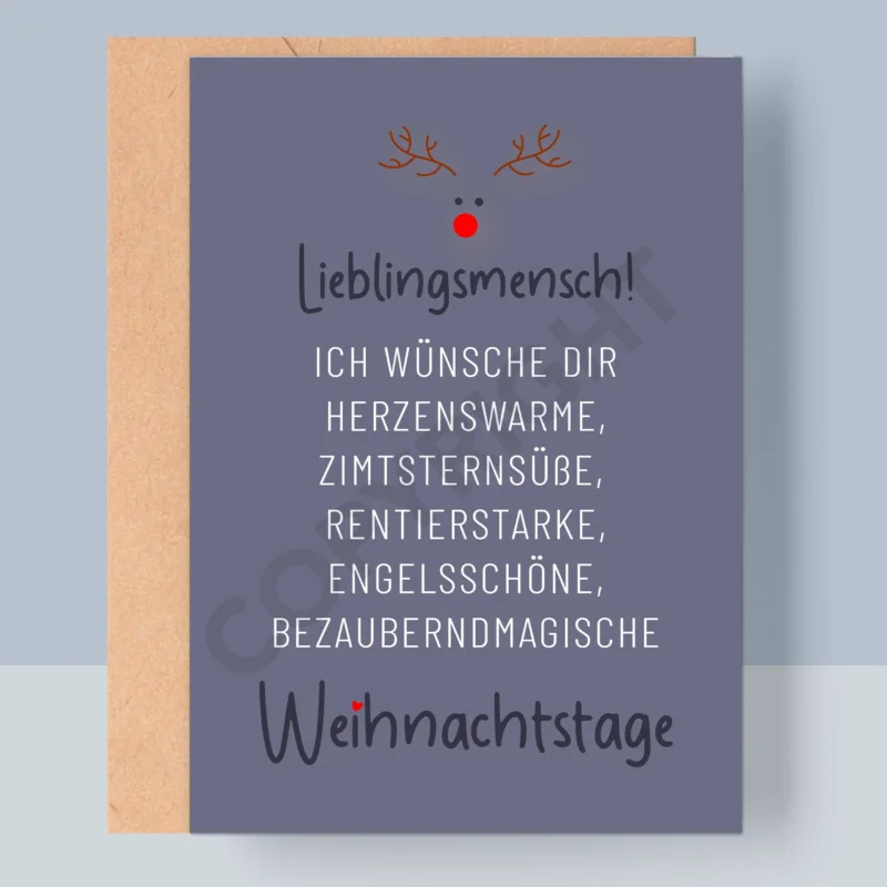 WEIHNACHTSKLAPPKARTE - LIEBLINGSMENSCH WEIHNACHTEN