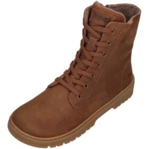 KOEL Damen gefütterte Barefoot Schnürboots GALYON FELT cognac