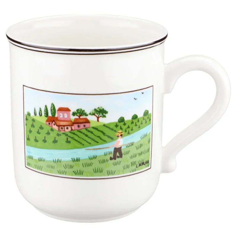 Kaffeebecher Motiv Angler + Hahn