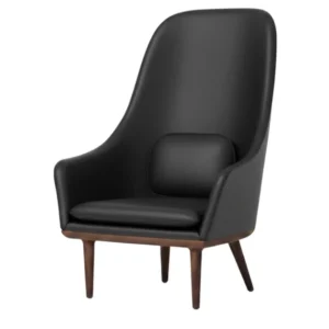 Lunar Highback Stuhl, Walnuss, Bellagio Black 7925 HR von Stellar Works