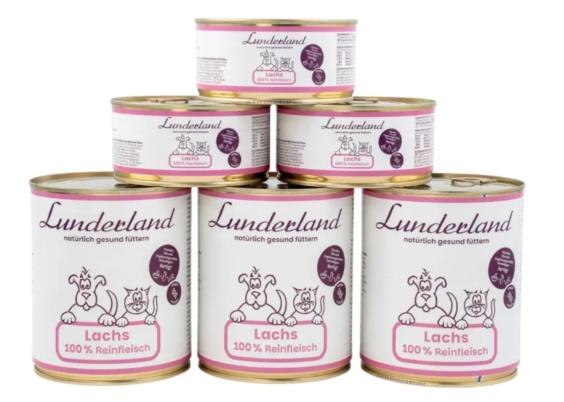 Lunderland Reinfleisch-Dose Lachs für Hunde und Katzen
