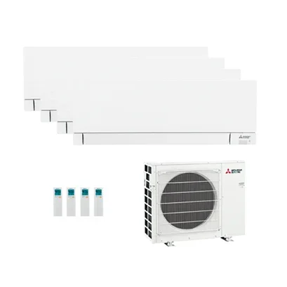 Mitsubishi Electric - MSZ-AY Multi-Split-Klimaanlage – 4 x Wandgerät + 1 Außengerät inkl. Wifi