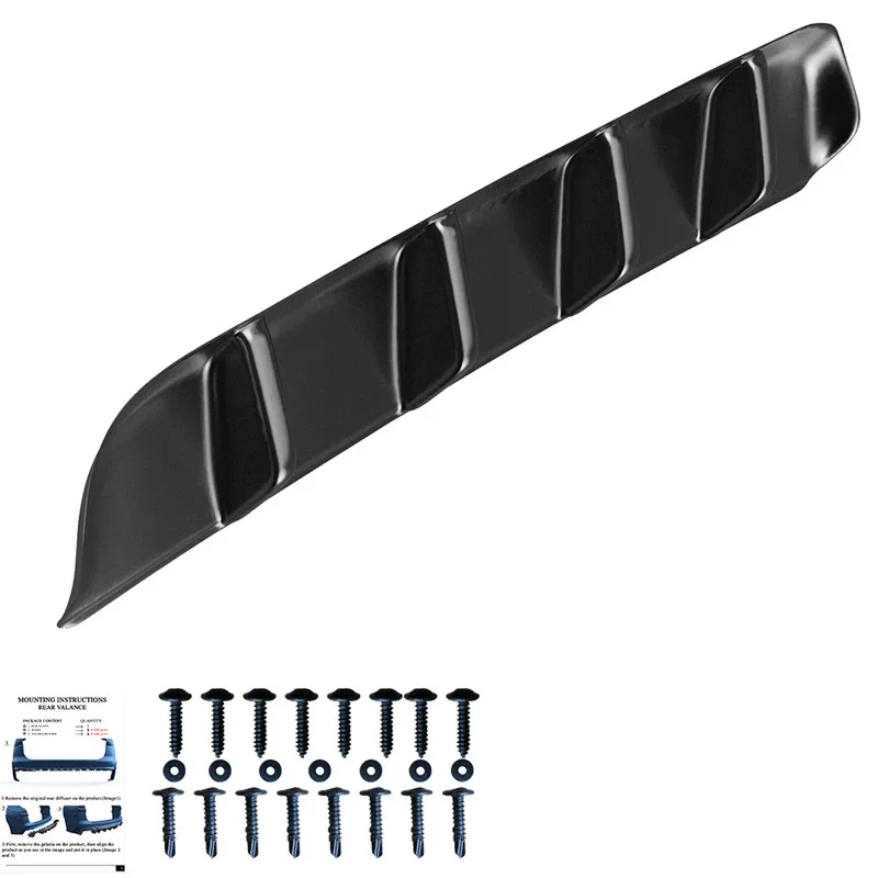 OneWay, Heckstoßstangen-Diffusor, glänzend schwarz, Passend für Volkswagen Tiguan II R Facelift (2020-2024)