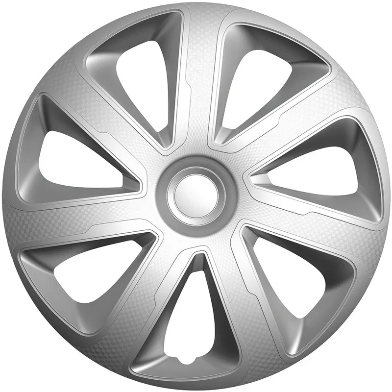 AutoStyle, Satz Radzierblenden Livorno 16-Zoll Silber Karbon-Look, ABS, Carbon, Silber