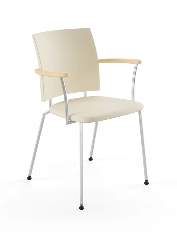 Panther Armstuhl, cremefarbenes Leder von Naver Collection
