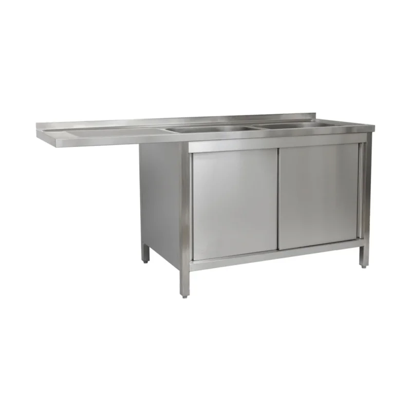 Spülzentrum 1600 x 700 x 850 mm 2 Becken rechts 700 mm Tiefe von A & S Gastro – Spültechnik für die Gastronomie