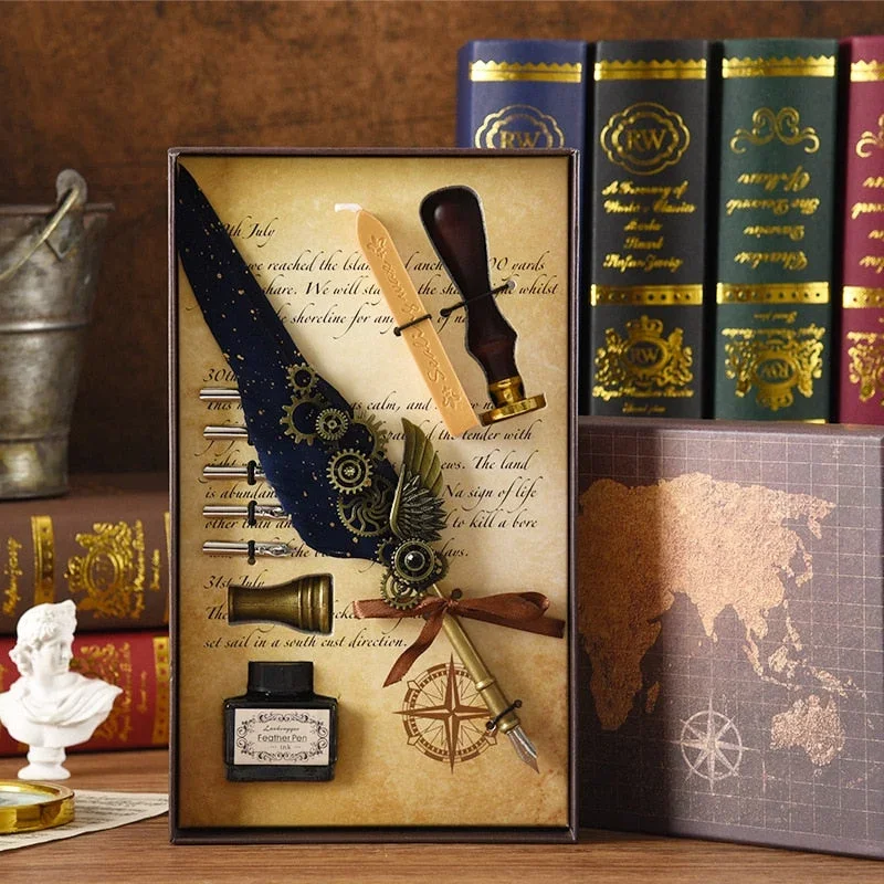 VIvolux | Phoenix Feather Mechanik Kalligraphie Stift Set