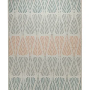 Handwebteppich Wolle Blattmuster petrol lachs 160x230 cm – Gesamtansicht freigestellt