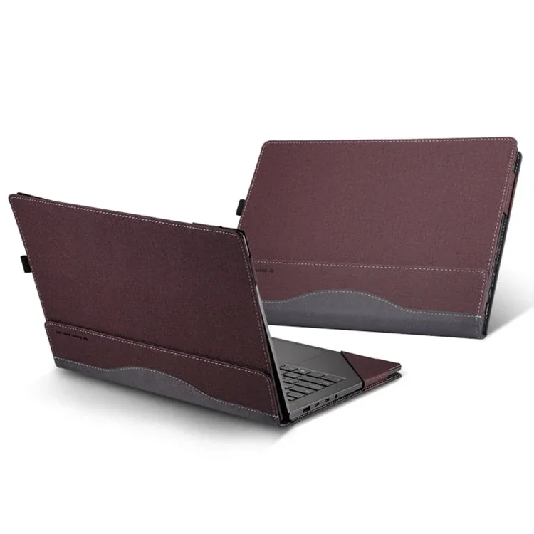 Brehn | Für Samsung Galaxy Book 3 360 13,3 Zoll Leder Laptop Anti-Fall Schutzhülle mit Standfuß (Weinrot)