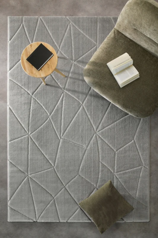 Unplugged Teppich grau Kurzflor rechteckig