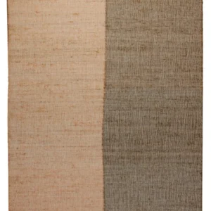 160x230 Teppich Wohnzimmer Zwei Welten, ein Teppich – Naturfaser-Diptychon in Apricot und Erde