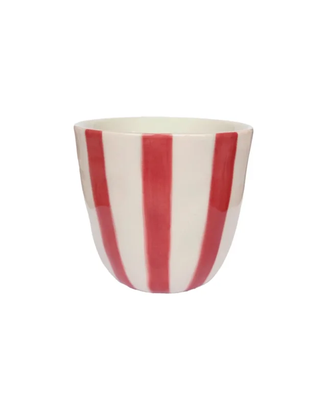 All the Luck in the World - Becher (200 ml) • Red Stripes Handpainted - ROSA ECK