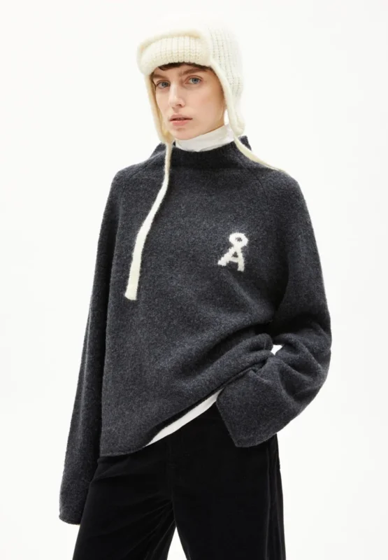 ARMEDANGELS - ICONIC Å MONALAA BOUCLÉ Strickpullover • steel melange-oatmilk - ROSA ECK