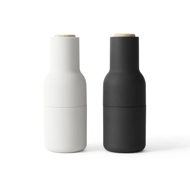 Audo Copenhagen Bottle Grinder Large Set Ash Carbon – Salz- und Pfeffermühle Design Norm Architects