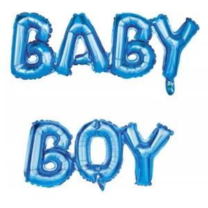 Ballons aluminium lettres baby boy pour baby shower bleu