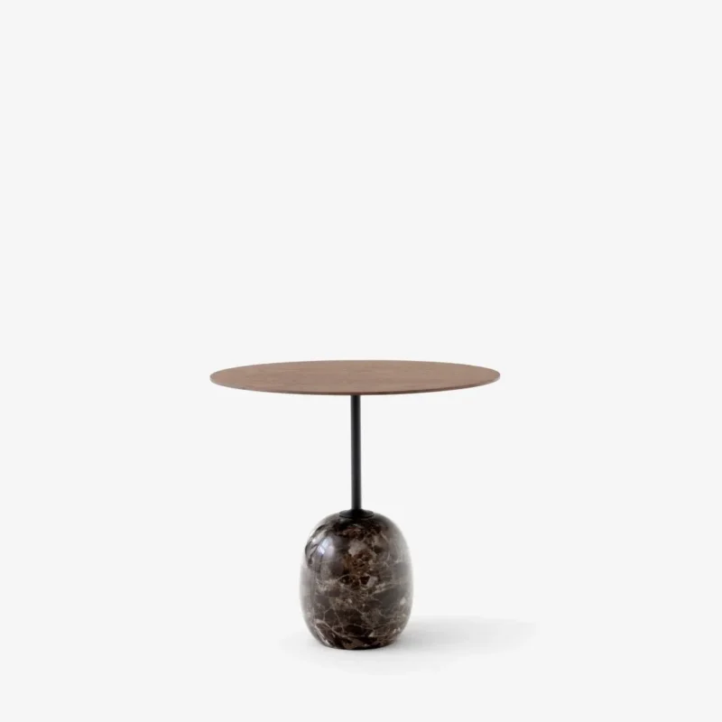 Beistelltisch Lato LN9 oval Lacquered Walnut/Emperador - &Tradition - DesignWe.Love
