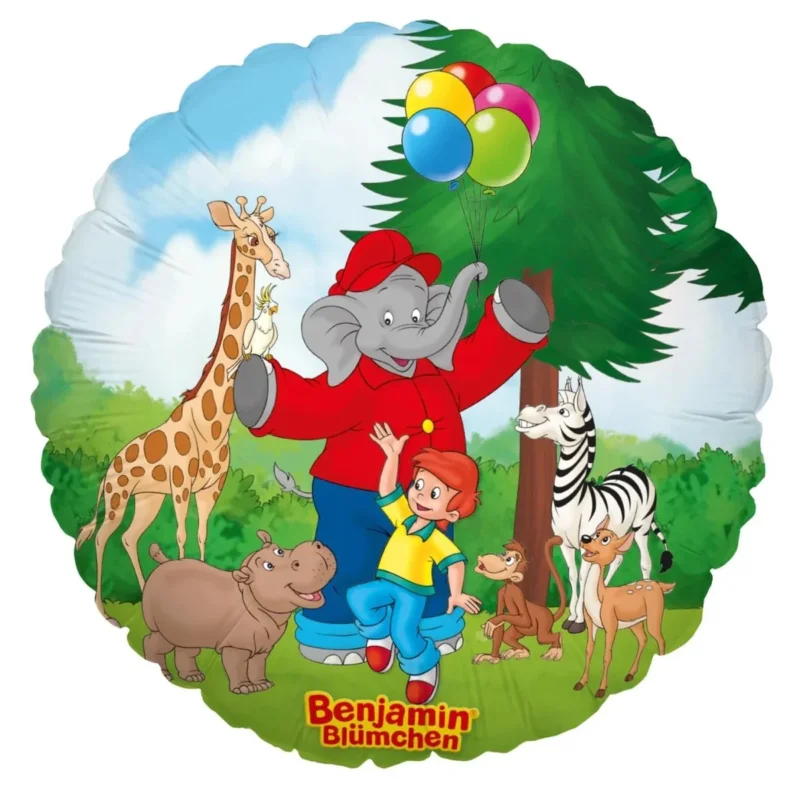 Benjamin Blümchen Helium Ballon Rond Leeg 45cm van VDV Benefit koop je bij Partywinkel