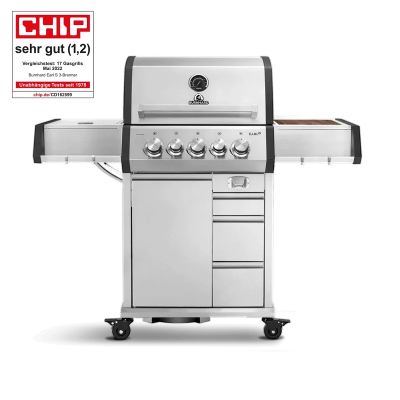Burnhard EARL Premium - Gasgrill 3 - Brenner Edelstahl mit Gusseisenrost - Grillstar.deBurnhard EARL Premium - Gasgrill 3 - Brenner Edelstahl mit GusseisenrostGrillBurnhardGrillstar.de