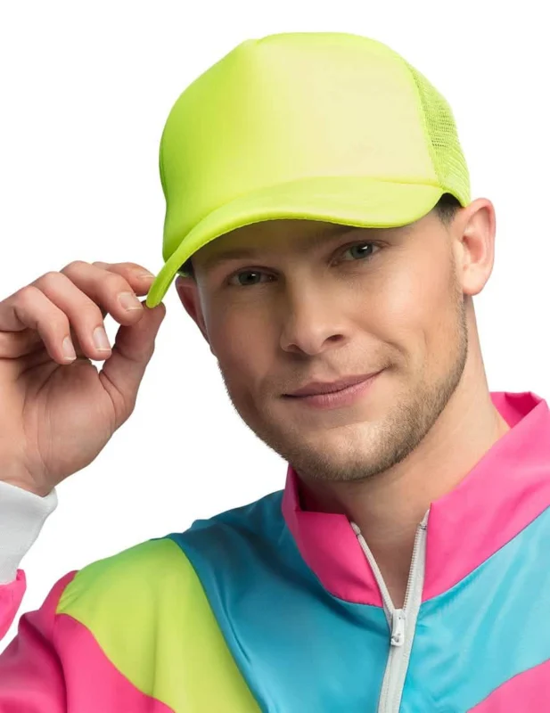 Casquette jaune fluo pour adulte jaune avec filet mesh