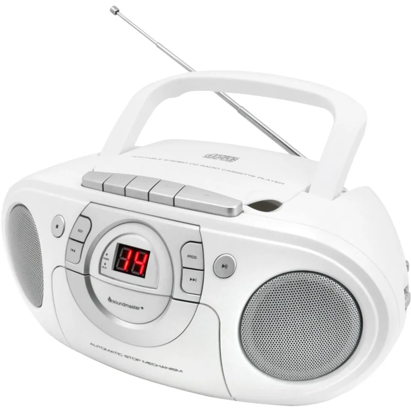 Soundmaster - CD-Player portable CD-Boombox m. UKW-Radio SCD5100WE ws Kassettenplayer