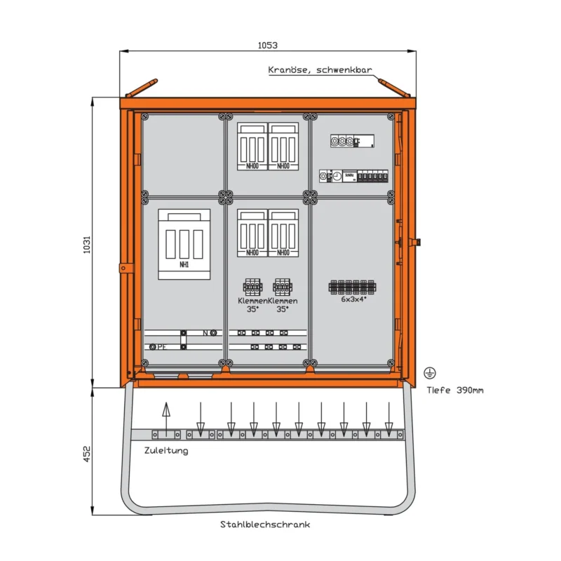 Walther Werke - Baustromverteiler Beleuchtungsverteiler WV0283BER1 138kVA