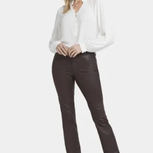 Coated Marilyn Straight Jeans | Cordovan Coated | Pants | NYDJ