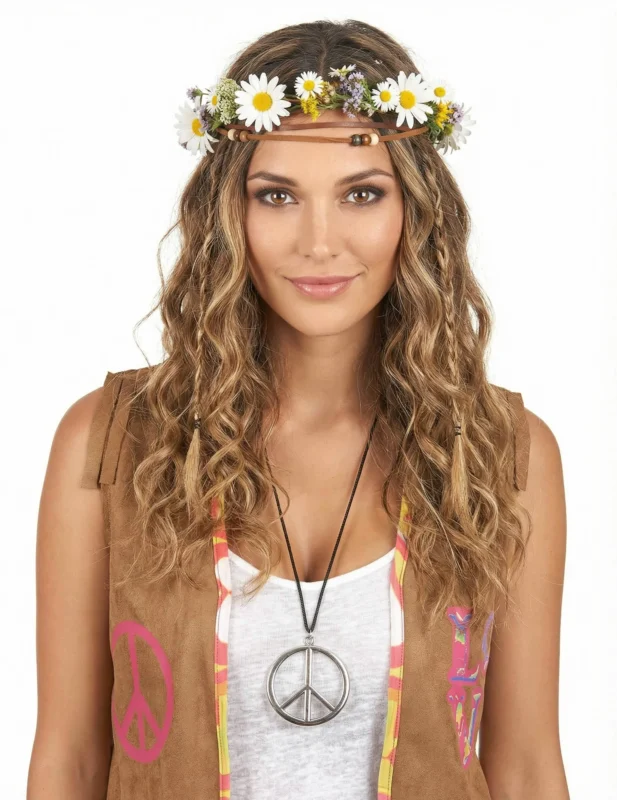 Hippie-Kette aus Metall für Erwachsene