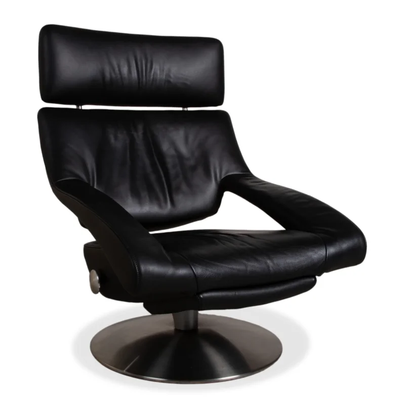 de Sede DS-255 Leder Sessel Schwarz inkl. Fußteil manuelle Funktion Relaxfunktion