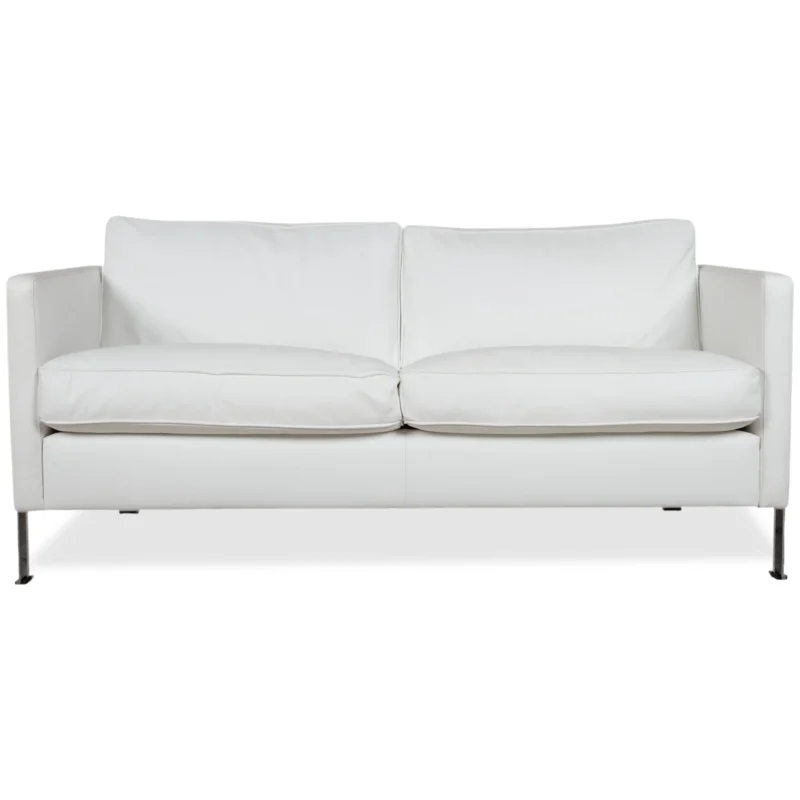 de Sede Leder Zweisitzer Weiß Creme Sofa Couch