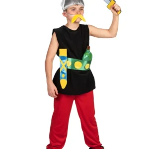 Déguisement Astérix pour enfant avec casque ailé et moustache jaune