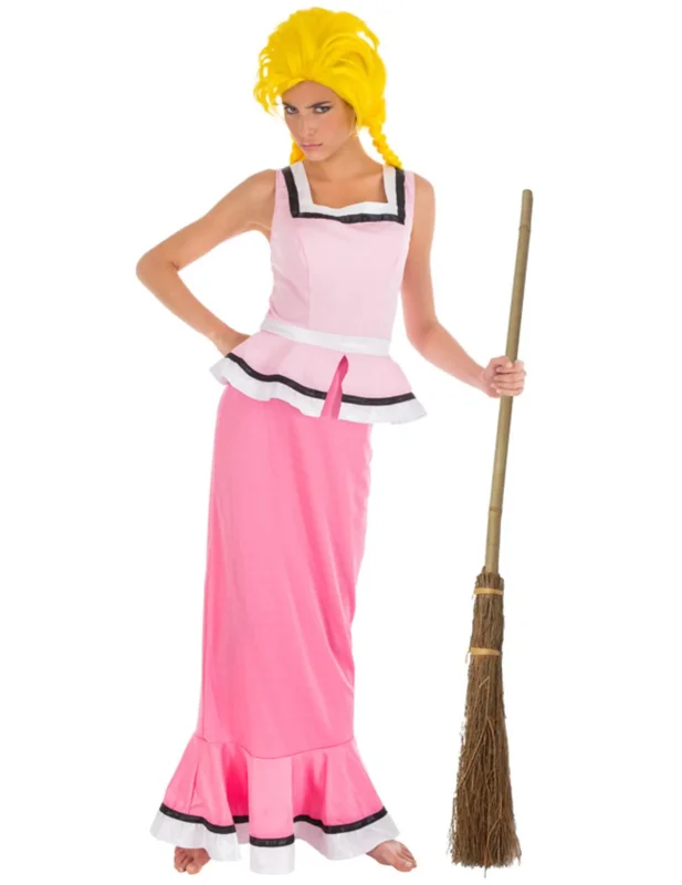 Déguisement de Bonemine Astérix et Obélix pour adulte rose avec perruque jaune