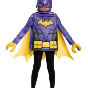 Déguisement classique Batgirl LEGO movie pour enfant violet et jaune avec masque et mains LEGO