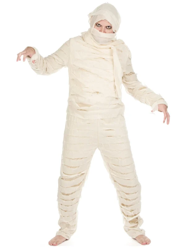 Déguisement de momie pour adulte blanche avec bandages