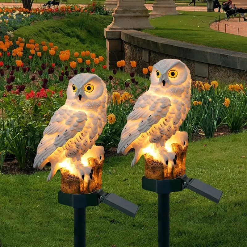 Umweltfreundliche Solar-Eule Gartenlampen (2er-Pack)