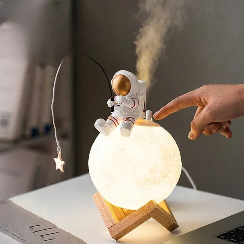3D Astronaut Mond Lampe mit LED Nachtlicht, Dimmbare Touch-Steuerung und Dekoration für Kinderzimmer | Karnz