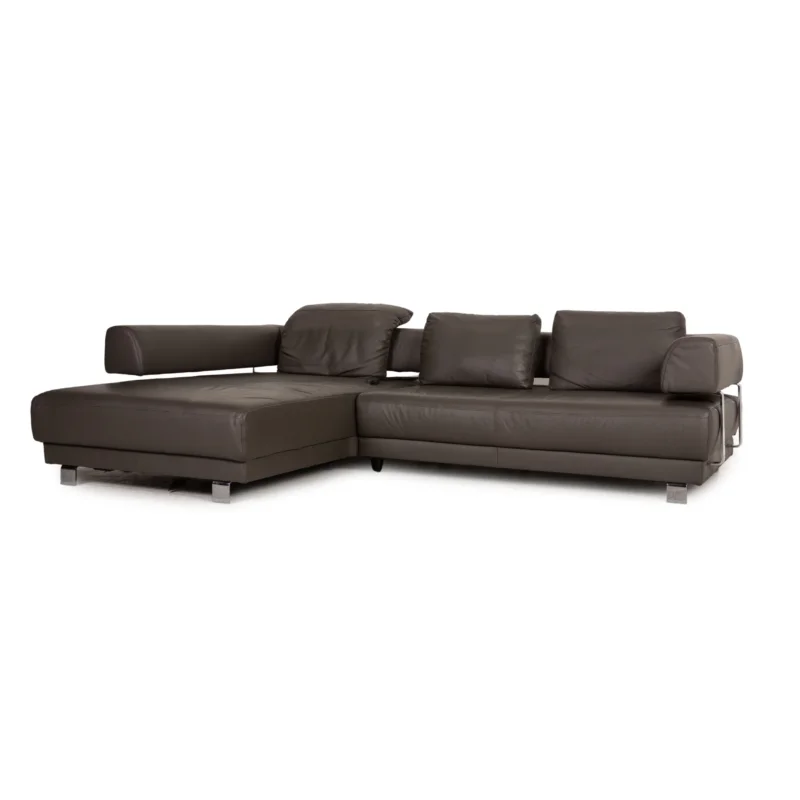 Ewald Schillig Brand Face Leder Ecksofa Braun Sofa Couch elektrische Funktion