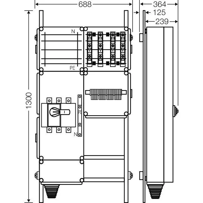 Hensel - Verteilerschrank für Energieversorgung Ladeverteiler Mi EV 22kW 4000 f.4 Ladep. a 22kW