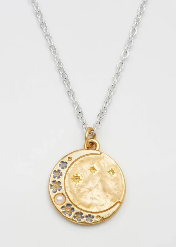 Fable England Selene Moon Maanketting Goud - vooraanzicht