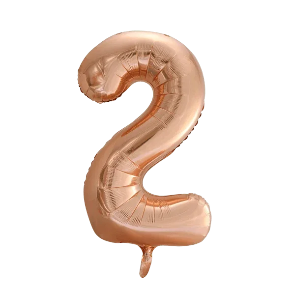 Folie Ballon Cijfer 2 Rose Goud XL 86cm leeg van WeFiesta koop je bij Partywinkel