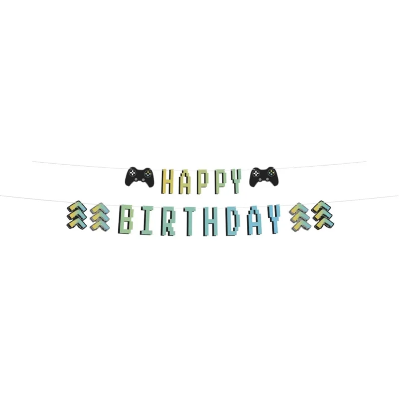 Gaming Party Letterslinger Happy Birthday 1,50m van Folat koop je bij Partywinkel