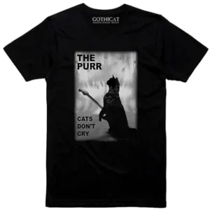 Gothicat The Purr Cats Don't Cry Girly T-Shirt Schwarz