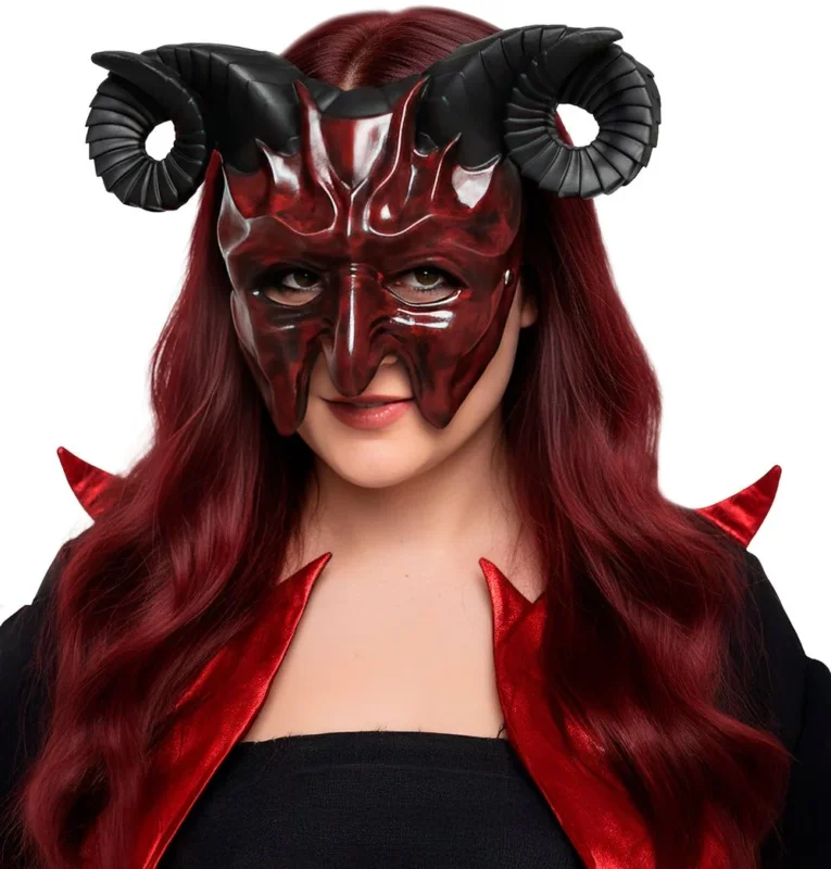 Halloween Masker Half Duivel van Fiestas Guirca koop je bij Partywinkel