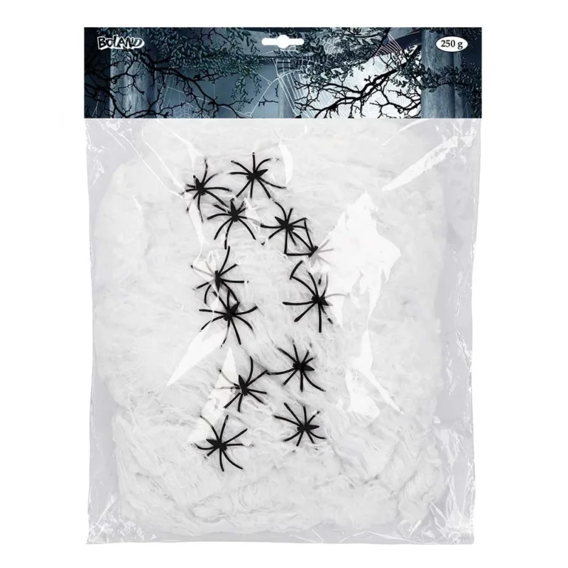 Halloween Spinnenrag En Spinnen 250g 12st van Boland koop je bij Partywinkel
