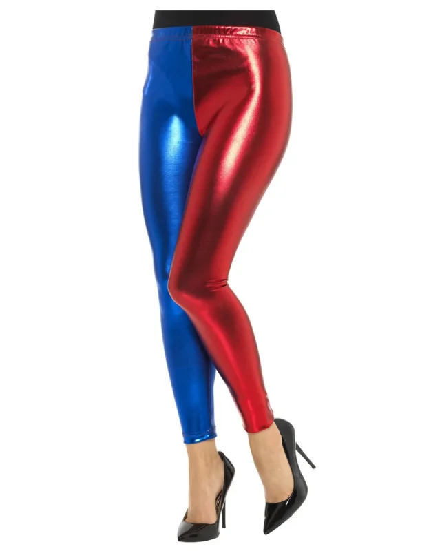 Harlekin Kostümleggings rot/blau