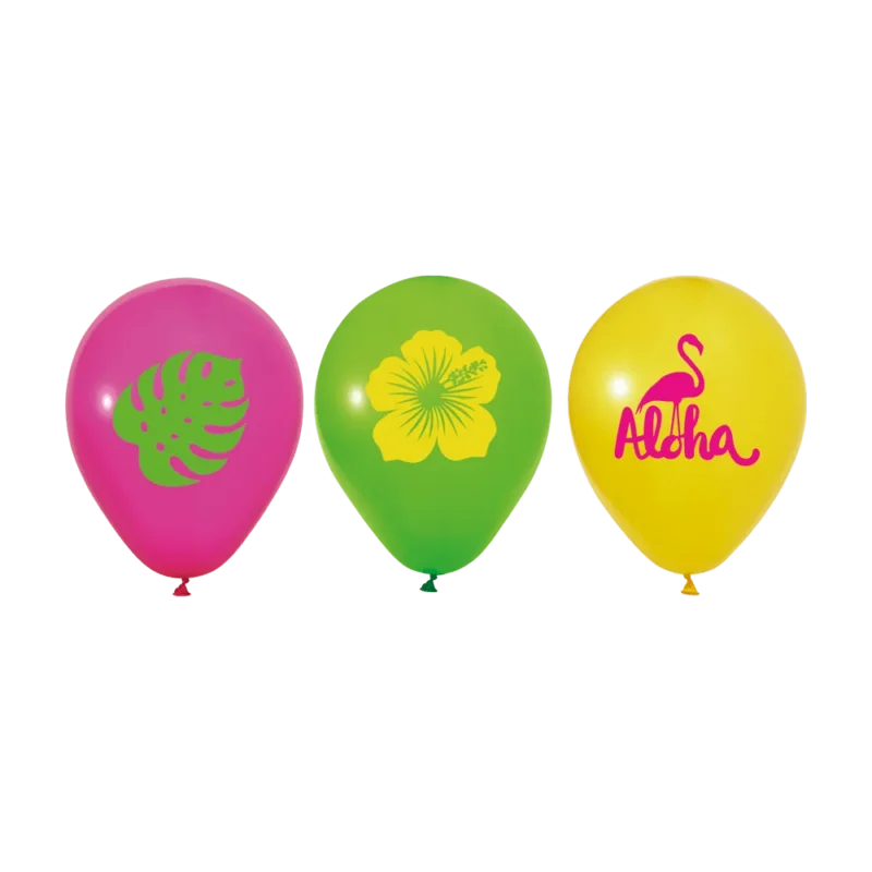 Hawaii Ballonnen Gekleurd Aloha 30cm 6st van WeFiesta koop je bij Partywinkel